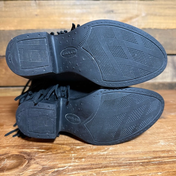 Old West Girl’s Toddler Size 9.5 Western Fringe Boots Black - Picture 7 of 9